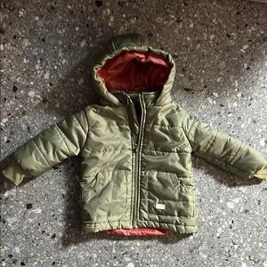 ♻️3/$25♻️ 7 for all mankind size: 3T quilted kids girls jacket green/pink fall